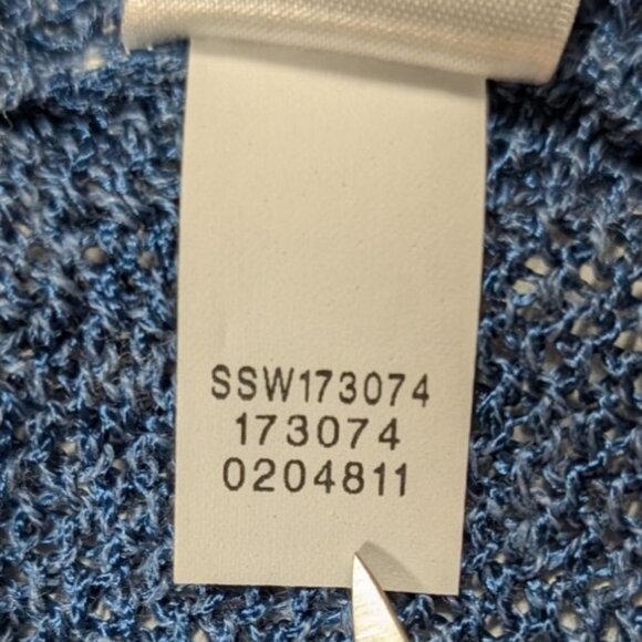 J. Jill Sweater Womens Size 3X Blue Open Knit Linen Blend Pullover - Picture 8 of 8